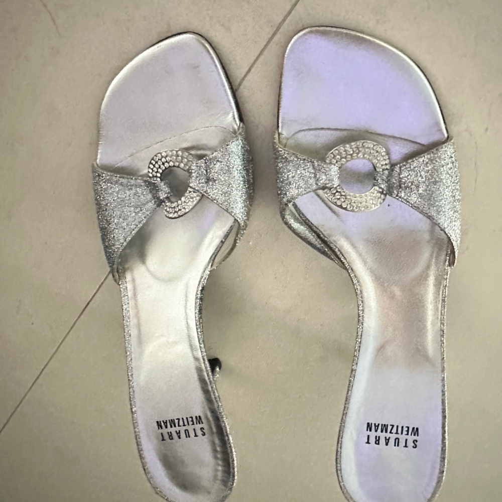 Stuart Weissman Silver stilettos. Size 6.5